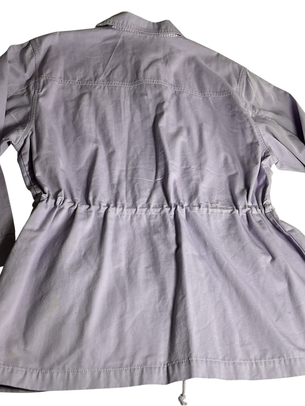 Denim & Co Barn Jacket Womens Large Lavender Purple Gingham Chore Coat NWOT - Picture 11 of 14